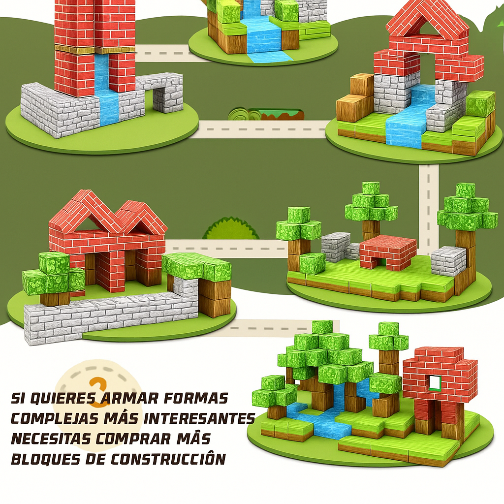 CUBO CRAFT™- El Poder de Crear Sin Pantallas.(75-150 y 225 Piezas)