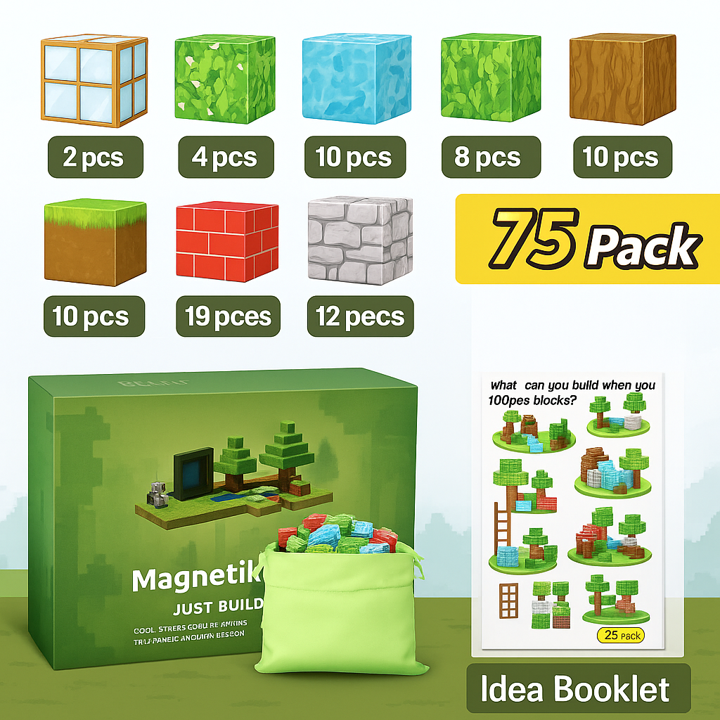 CUBO CRAFT™- El Poder de Crear Sin Pantallas.(75-150 y 225 Piezas)
